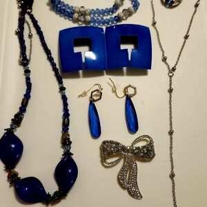 Elegant Blue Jewelry Lot - Vintage-Modern
